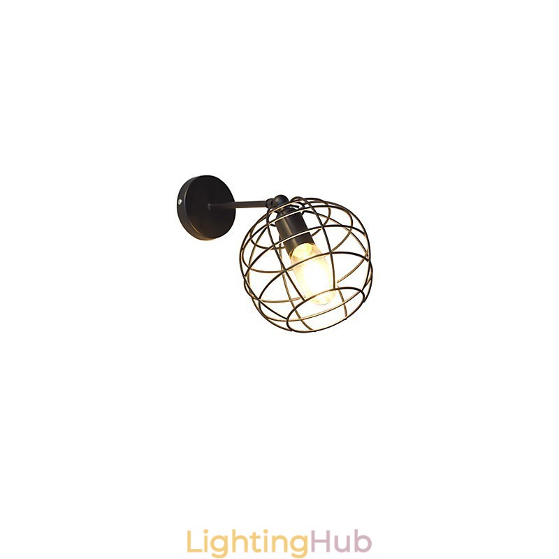 Bricks Hollow Round Iron Wall Lamp Dumb Black American Decoration Lightsaber Lamp On Wall