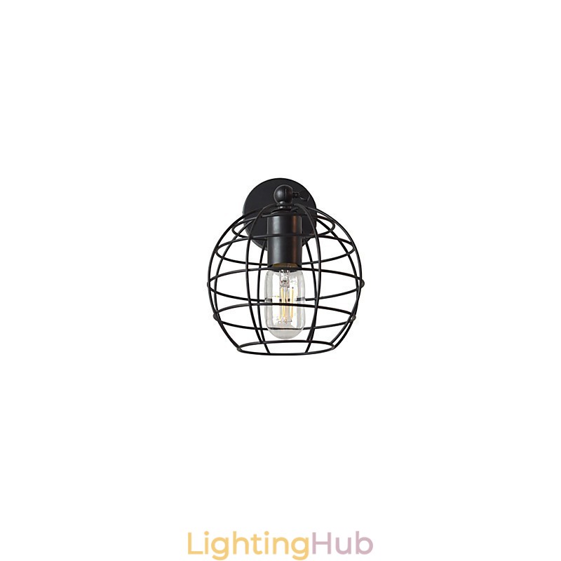 Bricks Hollow Round Iron Wall Lamp Dumb Black American Decoration Lightsaber Lamp On Wall