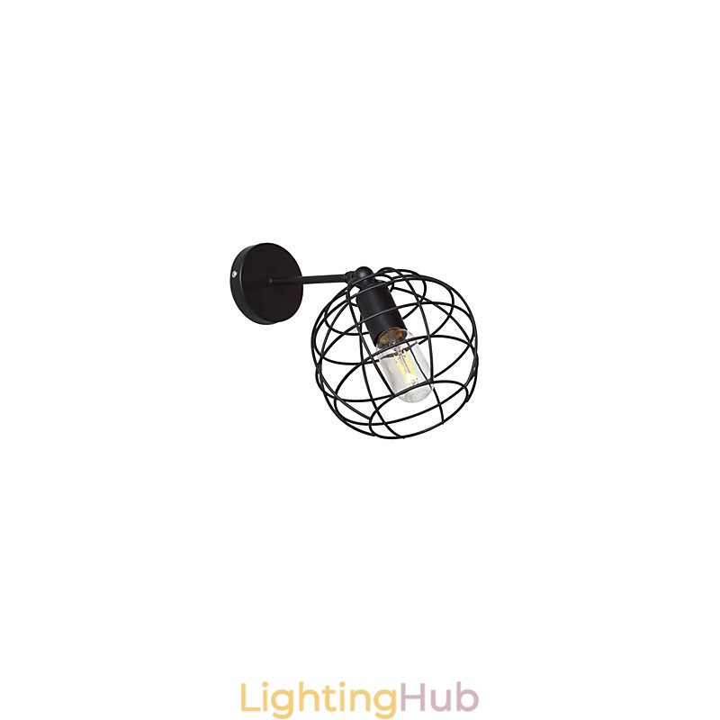 Bricks Hollow Round Iron Wall Lamp Dumb Black American Decoration Lightsaber Lamp On Wall