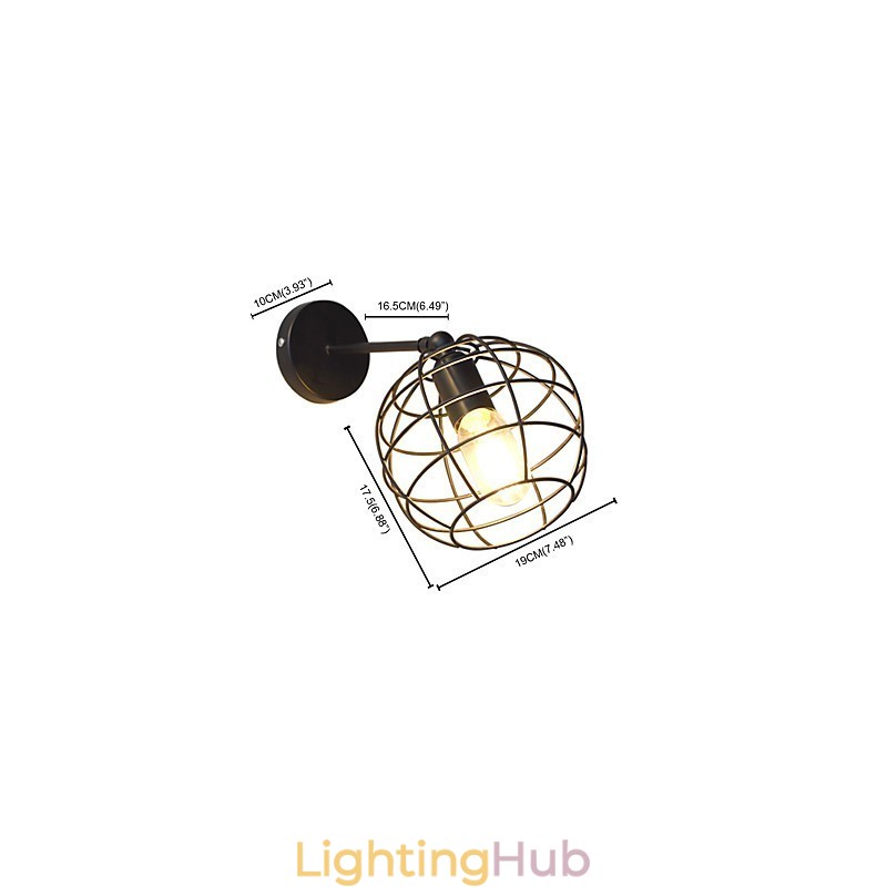 Bricks Hollow Round Iron Wall Lamp Dumb Black American Decoration Lightsaber Lamp On Wall