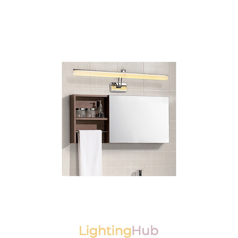 Integrated Modern Contemporary Chrome Feature for Ambient Light Bathroom Lighting Wall Light