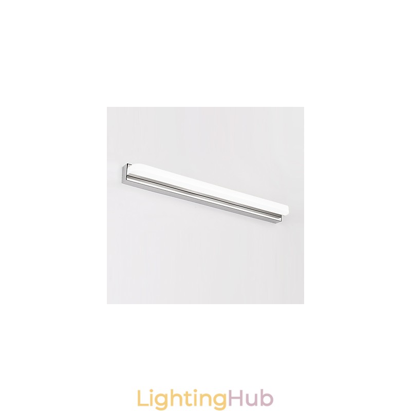 Integrated Modern Contemporary Chrome Feature for Ambient Light Bathroom Lighting Wall Light