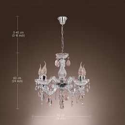 Upligh Chrome Ceiling Lamp Candle light Acrylic Fixture Chandelier Pendant