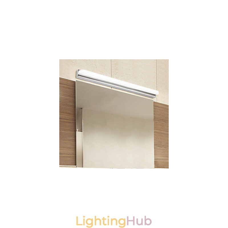Integrated Modern Contemporary Chrome Feature for Ambient Light Bathroom Lighting Wall Light