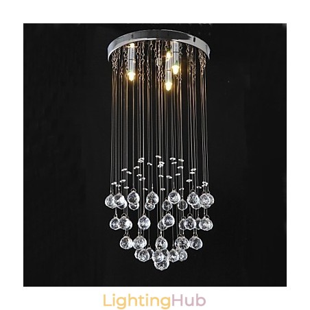 Traditional Classic Crystal Chrome Metal Flush Mount Traditional Classic Crystal Chrome Metal Flush Mount