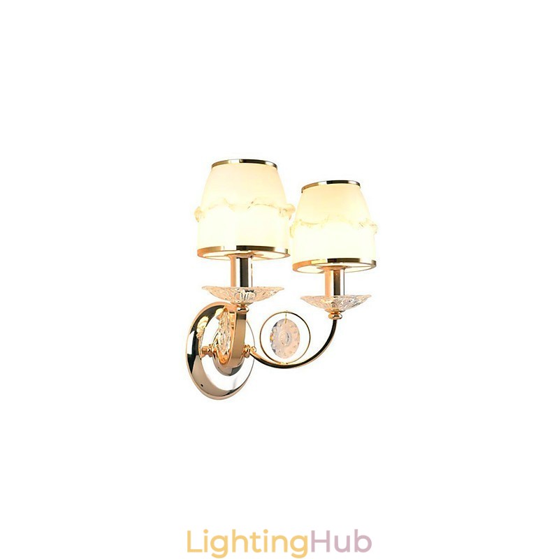 Modern Contemporary Electroplated Feature for Crystal Swing Arm Eye Protection Ambient Light Wall LightsWall