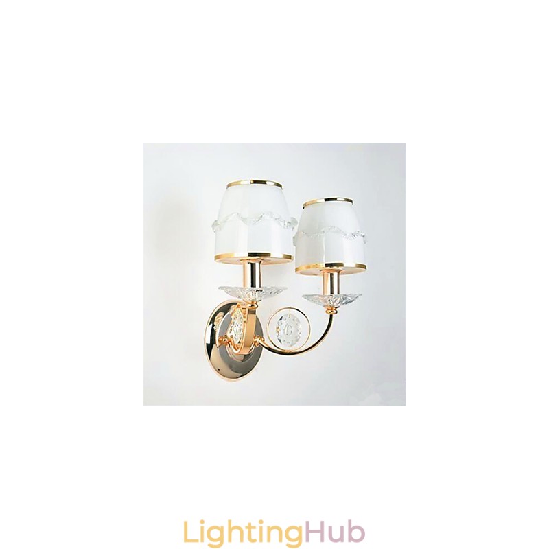 Modern Contemporary Electroplated Feature for Crystal Swing Arm Eye Protection Ambient Light Wall LightsWall