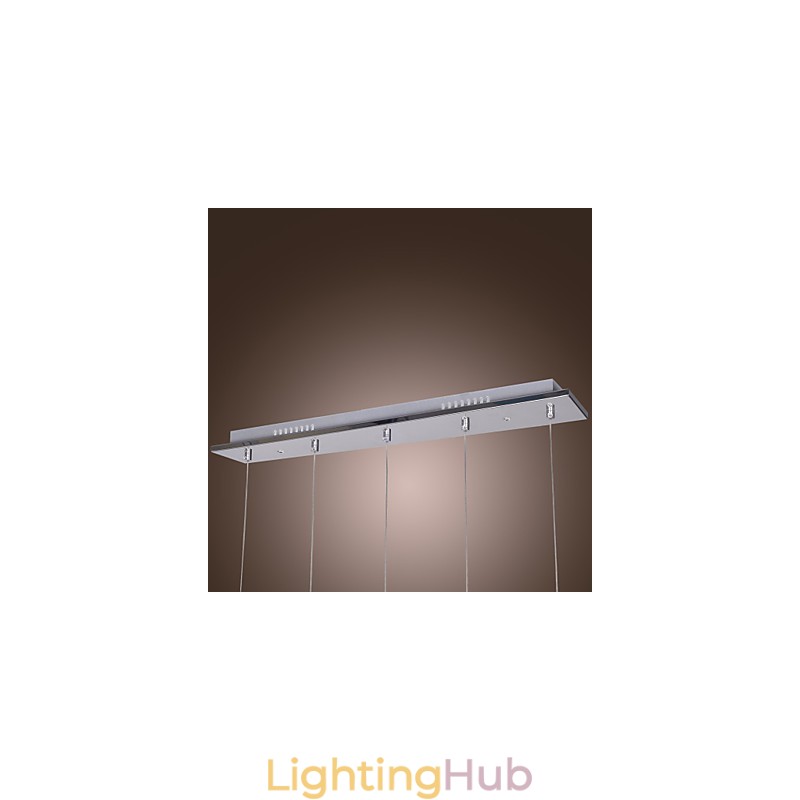 Modern Contemporary Island Crystal Chrome Pendant Light
