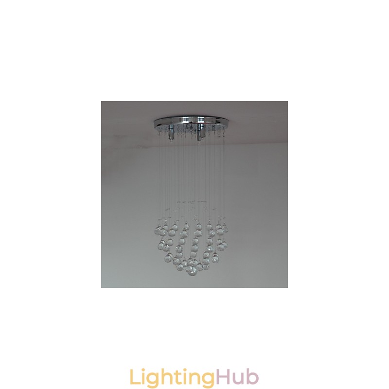 Traditional Classic Crystal Chrome Metal Flush Mount