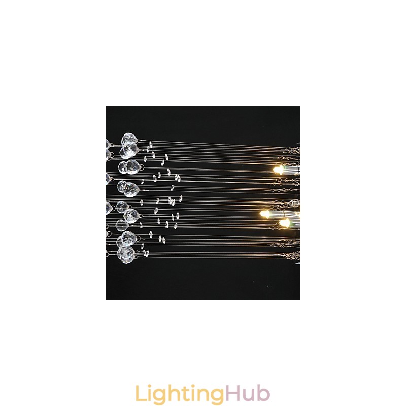 Traditional Classic Crystal Chrome Metal Flush Mount