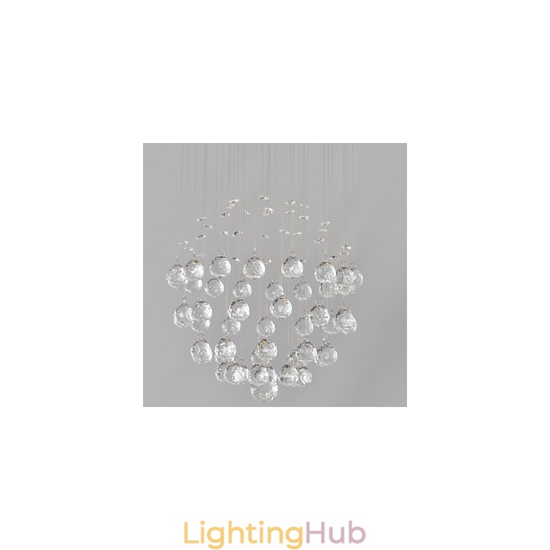 Traditional Classic Crystal Chrome Metal Flush Mount