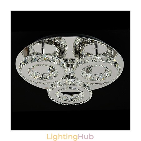 Modern Contemporary Chrome Metal Flush Mount