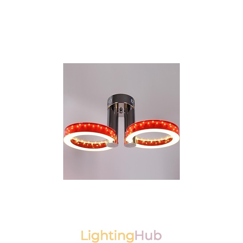 WarmWhite White Acrylic Red Chandelier with 2 Light