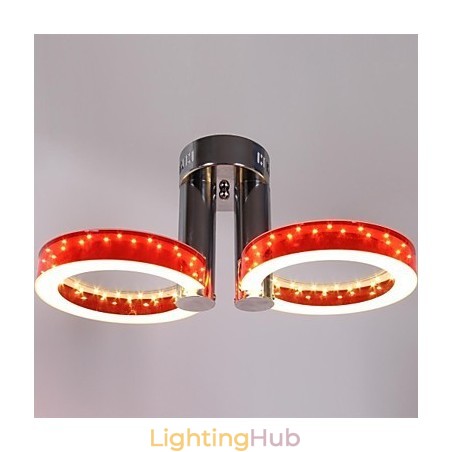 WarmWhite White Acrylic Red Chandelier with 2 Light WarmWhite White Acrylic Red Chandelier with 2 Light