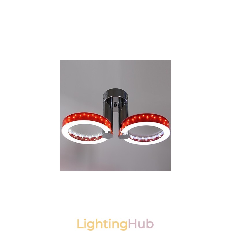 WarmWhite White Acrylic Red Chandelier with 2 Light