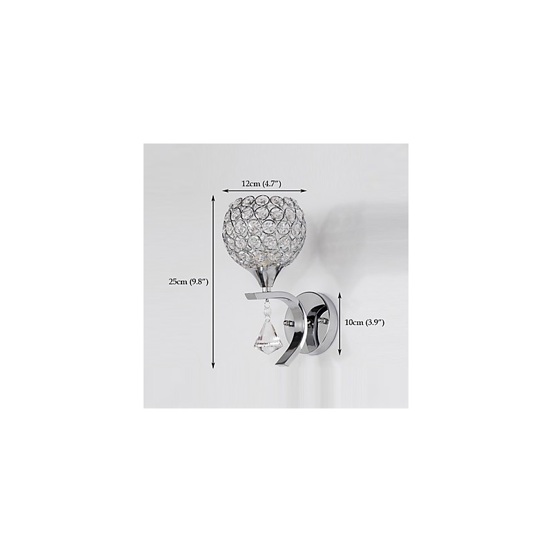 Max Crystal Modern Contemporary Electroplated Feature for Crystal Ambient Light Wall Sconces Wall Light