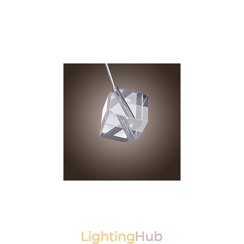 Modern Contemporary Island Crystal Chrome Pendant Light