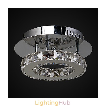 Modern Contemporary Crystal Chrome Metal Flush Mount Modern Contemporary Crystal Chrome Metal Flush Mount