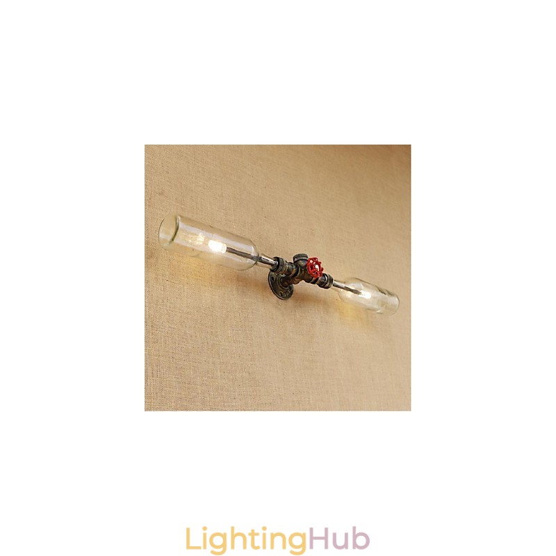 Retro Industry Wind Designer Water Bottle Lamp Wall Light Grey