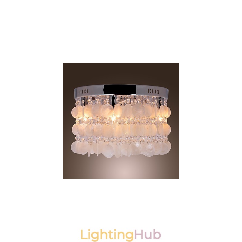 Modern Contemporary Crystal Mini Style Chrome Flush Mount