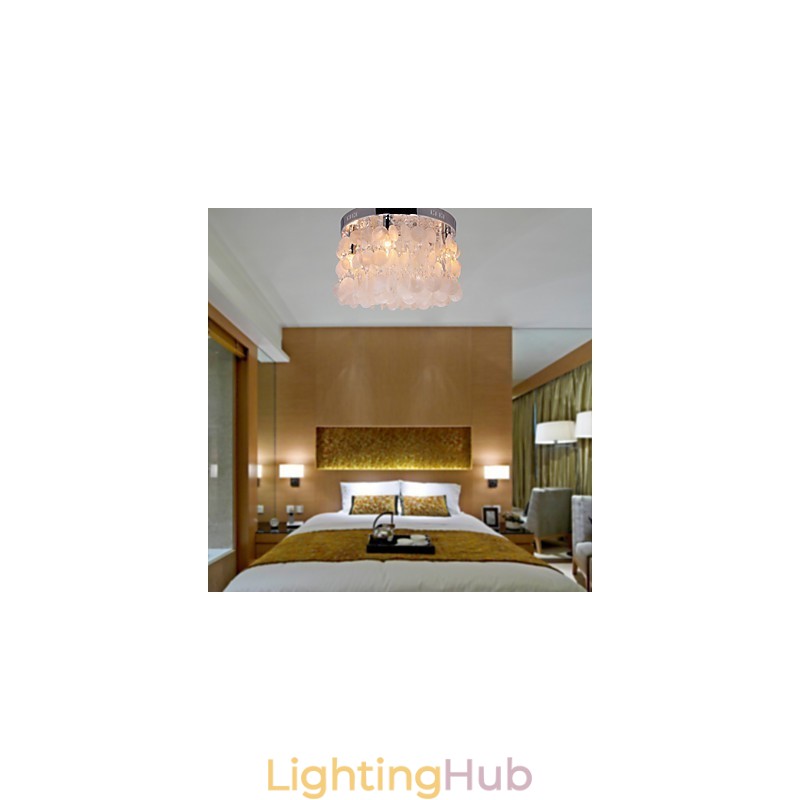 Modern Contemporary Crystal Mini Style Chrome Flush Mount