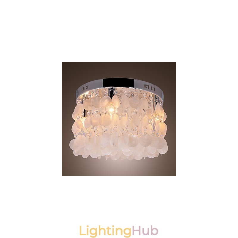 Modern Contemporary Crystal Mini Style Chrome Flush Mount