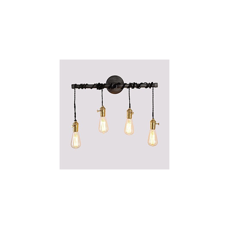 Vintage Industrial Pipe Wall Lights With switch Creative Lights Restaurant Cafe Bar Decoration lighting With 4 Light Painted Finish