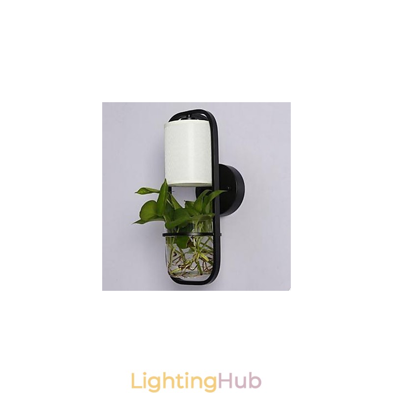 Modern Iron Creative Potted Plant Glass Wall Lamp