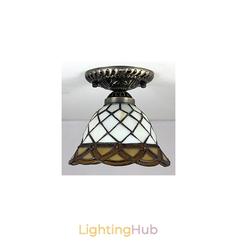 European Rural Creative Arts Stained Glass Absorb Dome Lamp Light