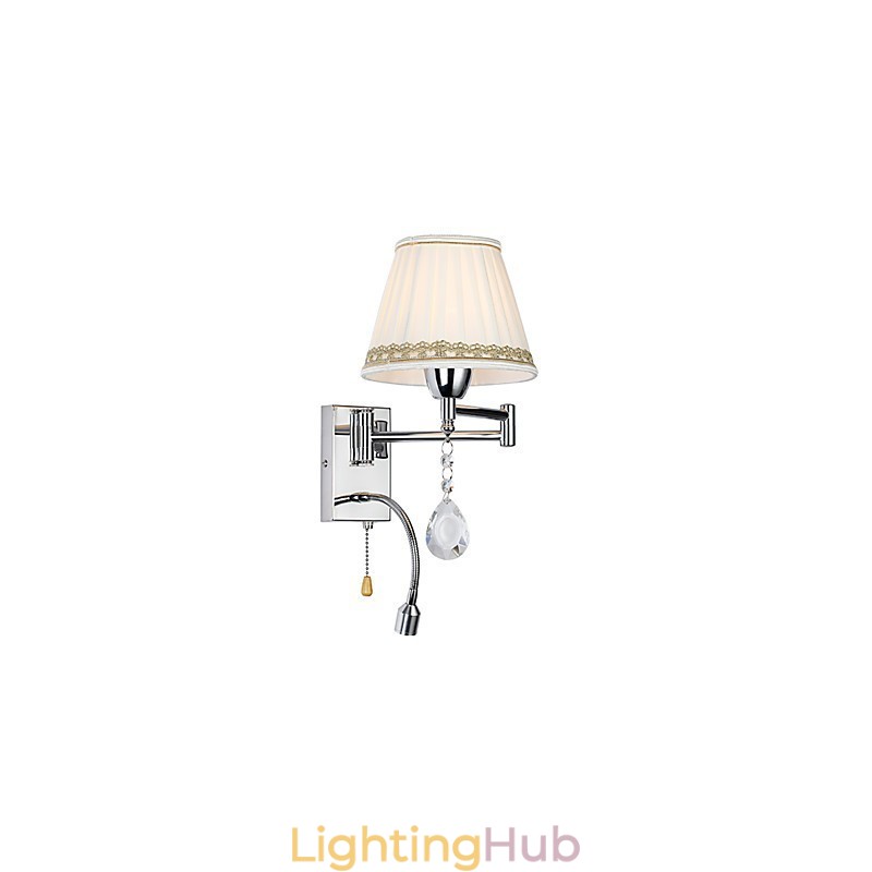 Modern Contemporary Rustic Lodge Modern Comtemporary Country Chrome Feature for Crystal Swing Arm Wall Lamp