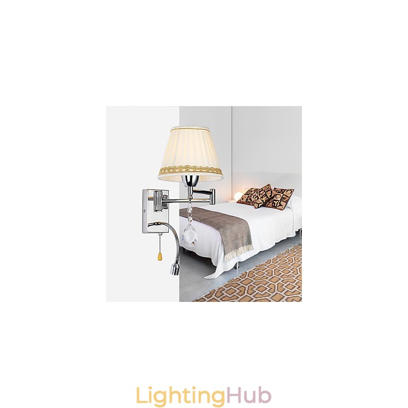 Modern Contemporary Rustic Lodge Modern Comtemporary Country Chrome Feature for Crystal Swing Arm Wall Lamp