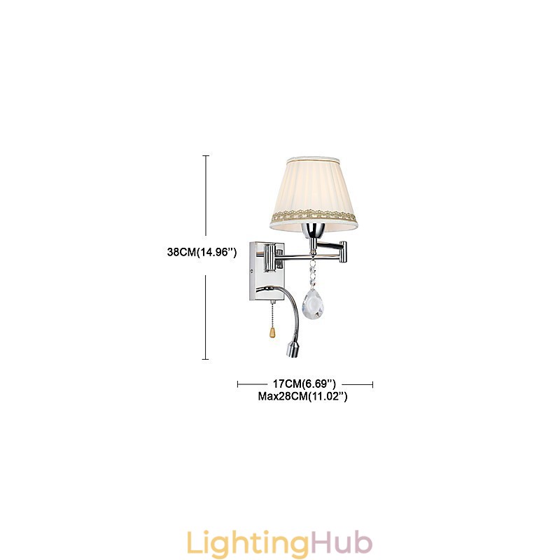 Modern Contemporary Rustic Lodge Modern Comtemporary Country Chrome Feature for Crystal Swing Arm Wall Lamp