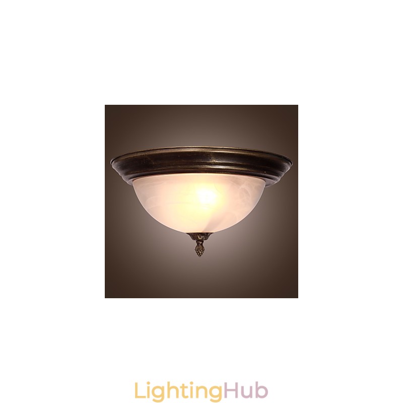 Antique Inspired Flush Mount with 2 Lights