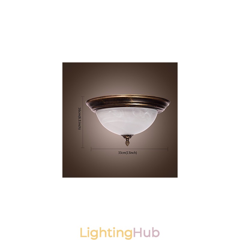 Antique Inspired Flush Mount with 2 Lights