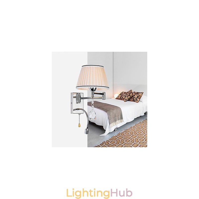 Wall Lamp Modern Contemporary Rustic Lodge Modern Comtemporary Country Chrome Feature for Crystal Swing Arm