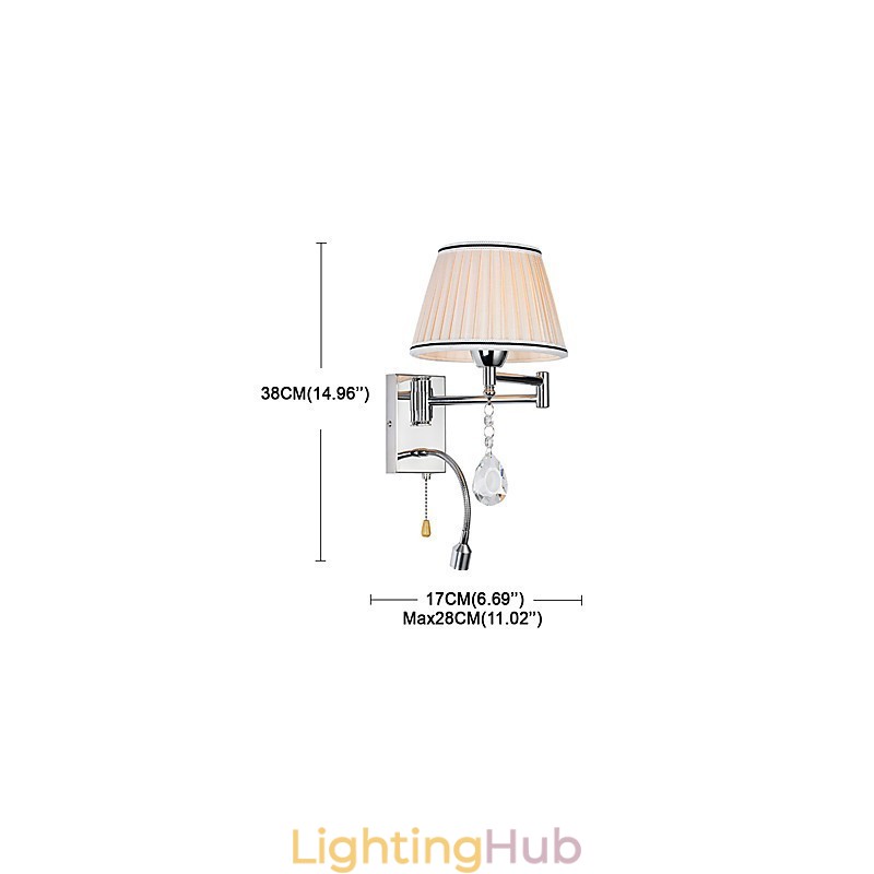 Wall Lamp Modern Contemporary Rustic Lodge Modern Comtemporary Country Chrome Feature for Crystal Swing Arm