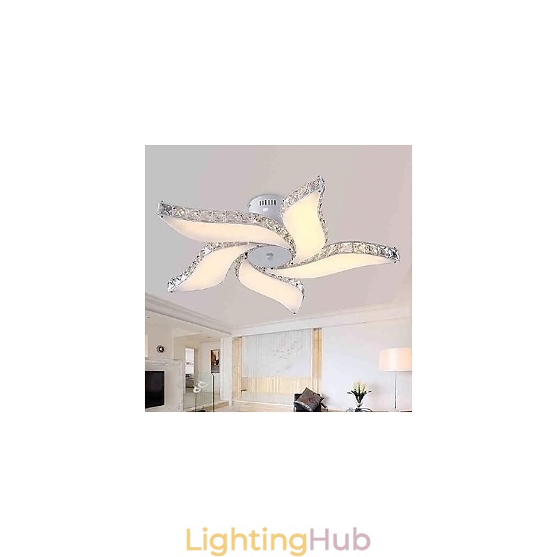Modern Contemporary Crystal Metal Flush Mount