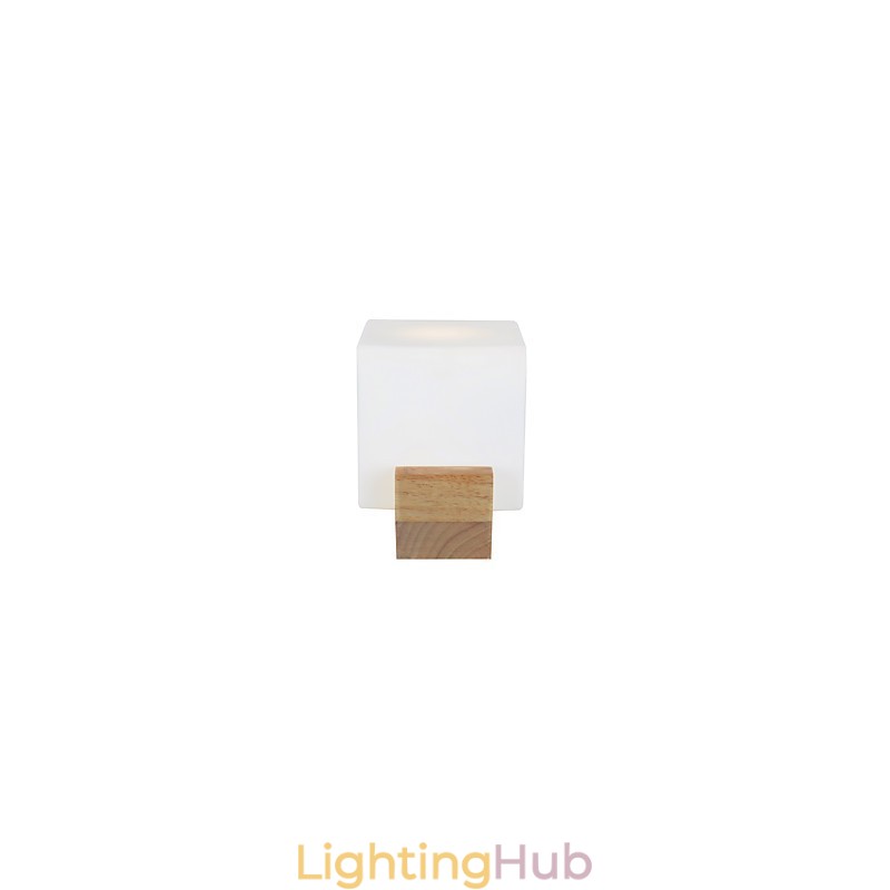 Simple Wall Lamp Bedside Desk Lamp With Glass Shade and Solid Wood for Bedroom Dresser Living Room Baby Room College Dorm Coffee Table Bookcas