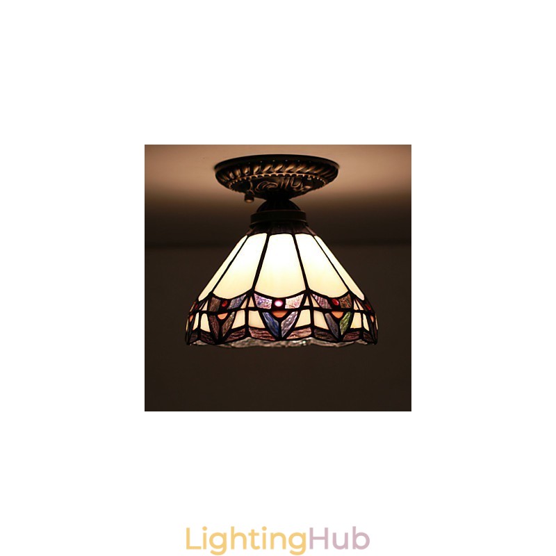 European Rural Creative Arts Stained Glass Absorb Dome Lamp Light