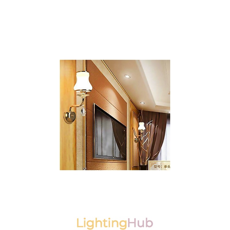 Modern Contemporary Electroplated Feature for Crystal Mini Style Eye Protection Ambient Light Wall Lights