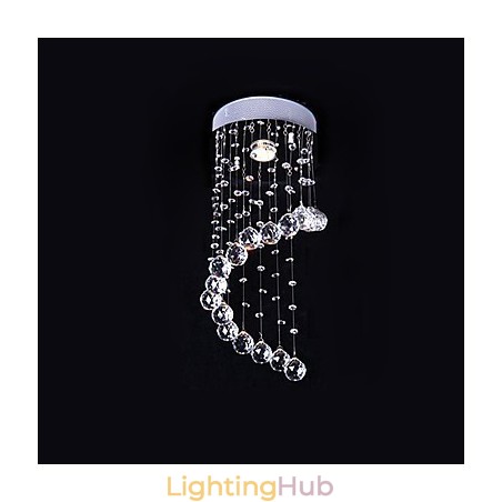 Modern Contemporary Crystal Electroplated Metal Chandelier Flush Mount Modern Contemporary Crystal Electroplated Metal Chandelier Flush Mount