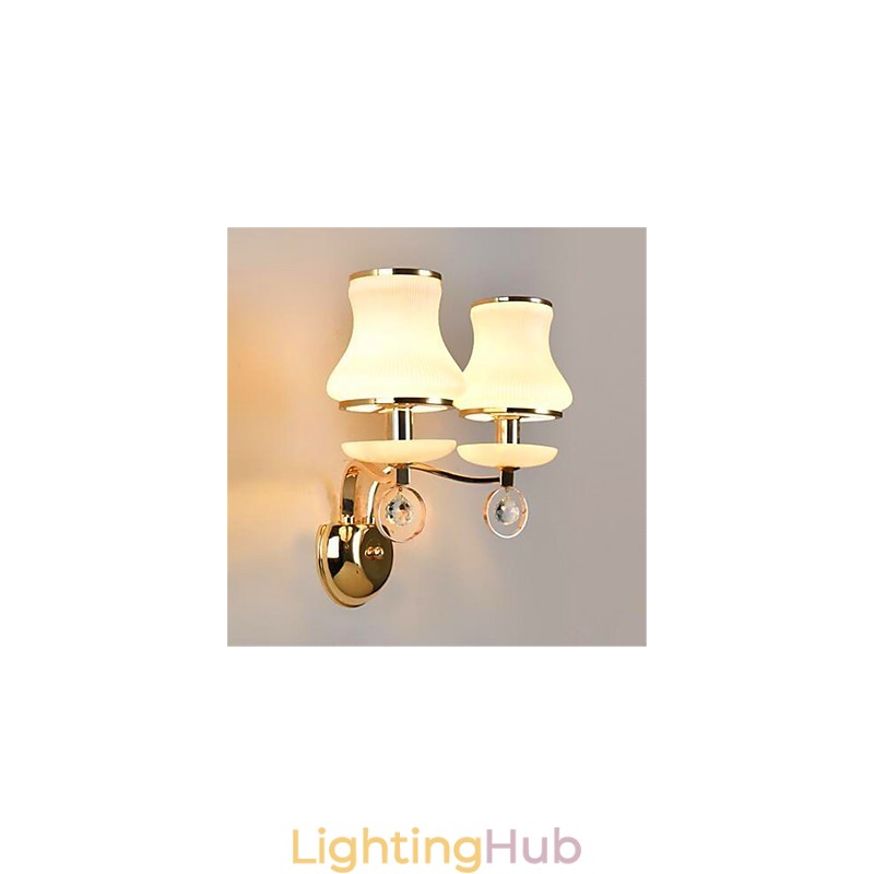 Modern Contemporary Electroplated Feature for Crystal Mini Style Eye Protection Wall Lights