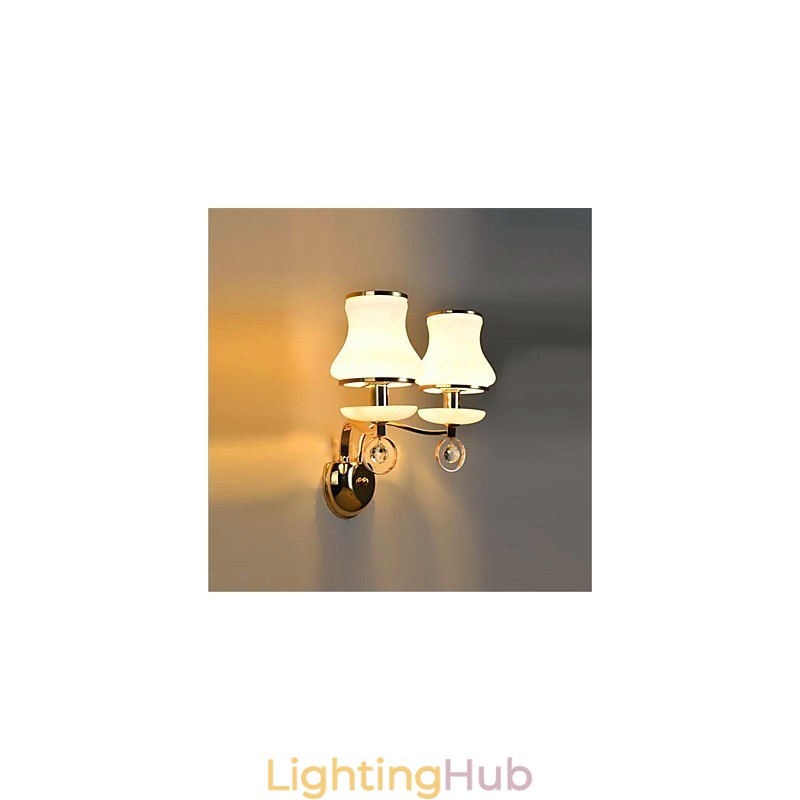 Modern Contemporary Electroplated Feature for Crystal Mini Style Eye Protection Wall Lights