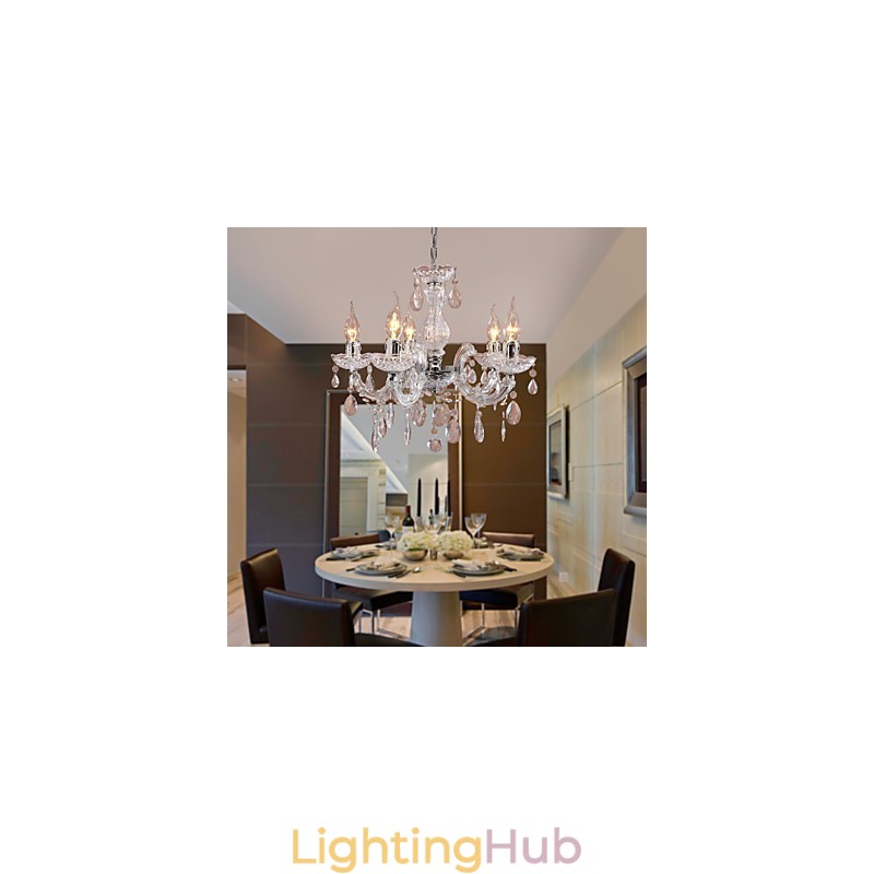 Upligh Chrome Ceiling Lamp Candle light Acrylic Fixture Chandelier Pendant