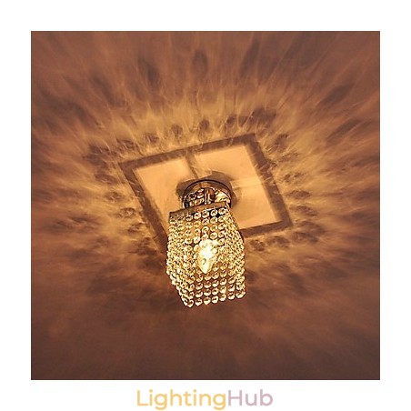Modern Contemporary Crystal Mini Style Painting Flush Mount Modern Contemporary Crystal Mini Style Painting Flush Mount