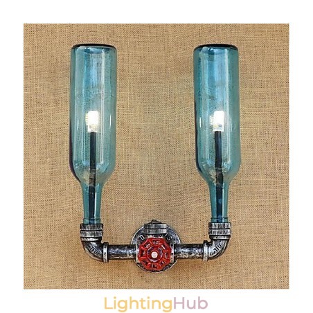 Retro Industrial Wind Switch Water Bottle Wall Lamp Wall Light Blue Retro Industrial Wind Switch Water Bottle Wall Lamp Wall Light Blue