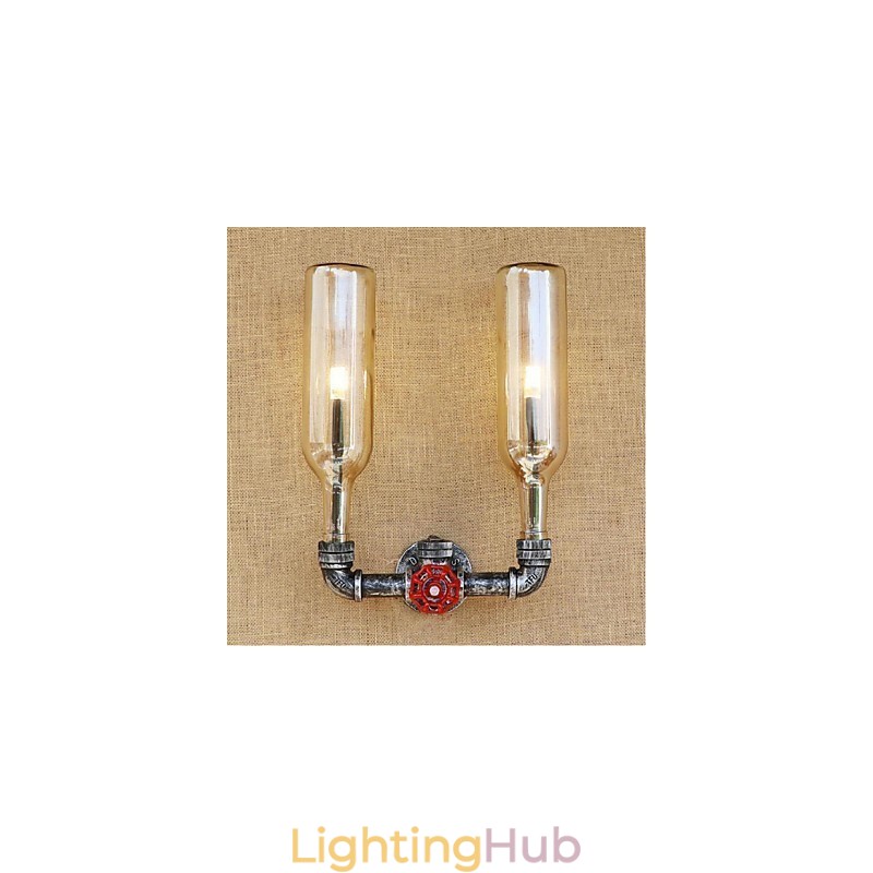 Retro Industrial Wind Switch Water Bottle Wall Lamp Wall Light Amber