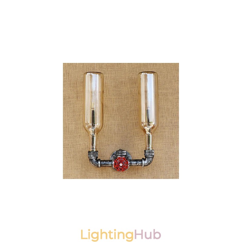 Retro Industrial Wind Switch Water Bottle Wall Lamp Wall Light Amber
