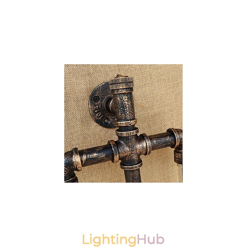 American Themed Restaurant Bar Iron With Switch Water Pipe Wine Bottle Wall Lamp Blue