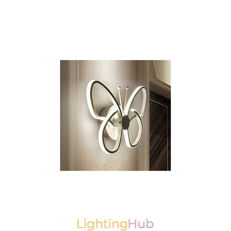 Modern Wall Lights Butterfly Shape Creative Metal Acrylic Living Room Hallway Bedroom Hotel rooms Bedside Lamp
